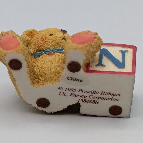 Cherished Teddies Bear with ABC "N" Block Figurine 158488N (1995) - Picture 7 of 10